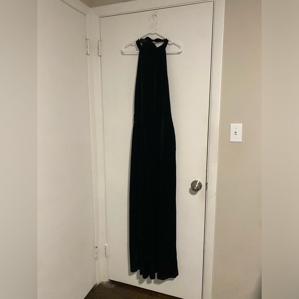 Velvet Black Halter Jumpsuit